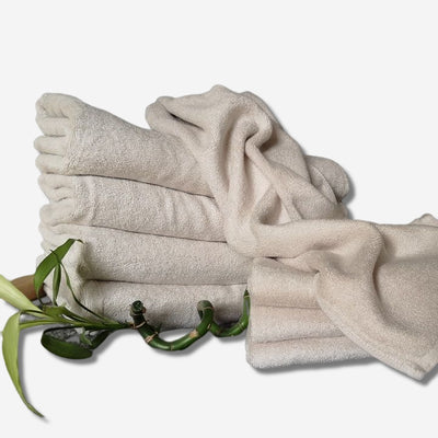 White bath towels - bamboo