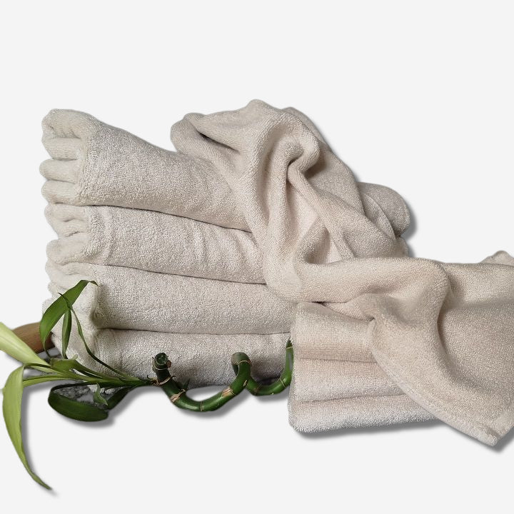 White bath towel set - Bamboo